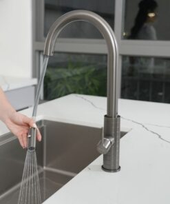 Dây rút vòi rửa bát nóng lạnh Konox Venice Gun Metal có dây rút