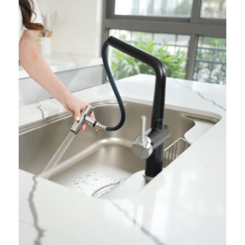 Vòi rửa bát nóng lạnh Konox Volta Black có dây rút 8 Dây rút vòi rửa bát nóng lạnh Konox Volta Black có dây rút