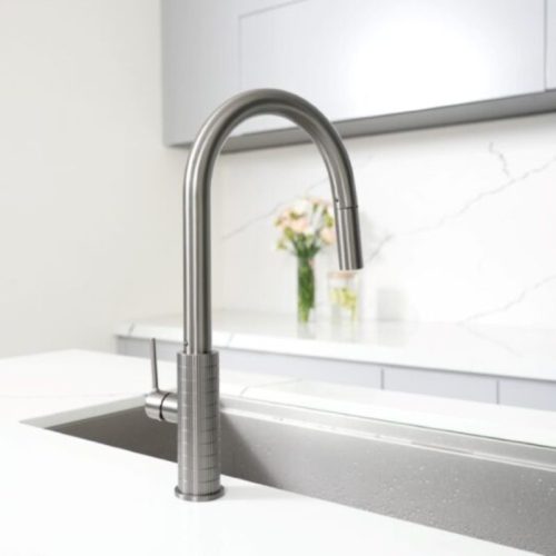 Vòi rửa bát nóng lạnh Konox Venice Gun Metal có dây rút 7 Hình ảnh thực tế vòi rửa bát nóng lạnh Konox Venice Gun Metal có dây rút