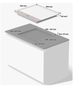 Kích thước bếp từ 4 vùng nấu Samsung Bespoke NZ64B5067YY/SV lắp âm