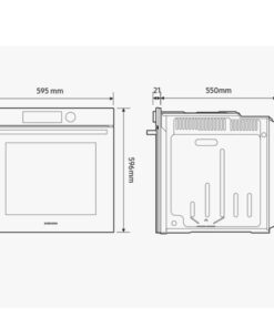 Kích thước lò nướng âm tủ 76 lít Samsung Bespoke NV7B6675CAA/SV