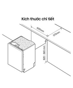 Kích thước máy rửa bát độc lập Samsung Bespoke DW60CB750FAPSV
