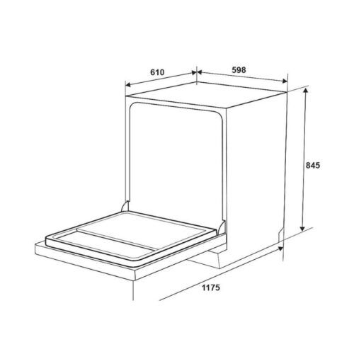 Kích thước máy rửa chén độc lập Hafele HDW-F602EB 538.21.360