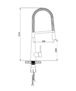 Kích thước vòi rửa bát nóng lạnh Konox KN1909
