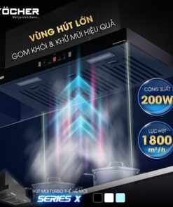 Công suất hút mùi Köcher TURBO SERIES X - Máy hút mùi công suất lớn