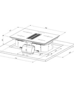 Kích thước bếp từ kết hợp hút mùi Upscale 4 vùng nấu HURRICANE lắp âm