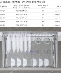 Kích thước giá bát đĩa Eurogold EG30475