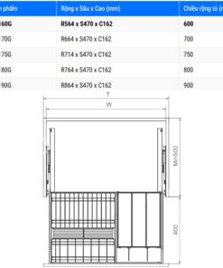 Kích thước giá bát đĩa Eurogold EUM6170G