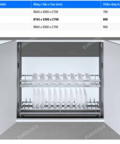Kích thước giá bát nâng hạ điện Eurogold EMP800