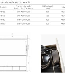 Kích thước giá xoong nồi Eurogold EUM5080