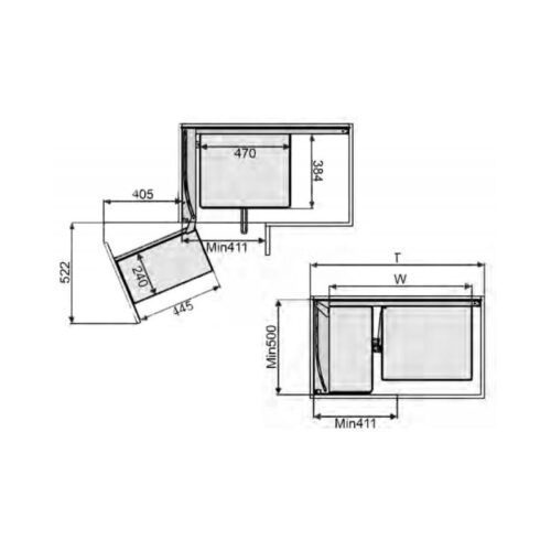 Kích thước kệ góc liên hoàn Eurogold nan Oval EPV101