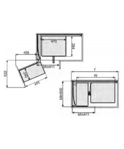 Kích thước kệ góc liên hoàn Eurogold nan Oval EPV102