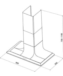 Kích thước máy hút mùi áp tường Upscale TM MODERN