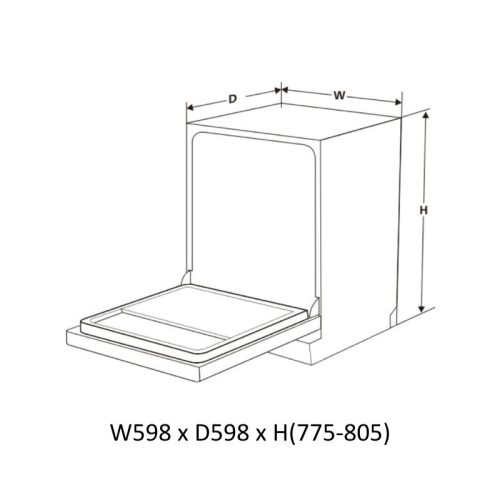 Máy rửa bát Eurogold EUW88TL15SPro 7 Kích thước máy rửa bát Eurogold EUW88TL15SPro