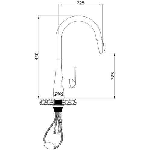 Vòi rửa bát nóng lạnh Eurogold EUF219BR 5 Kích thước vòi rửa bát nóng lạnh Eurogold EUF219BR