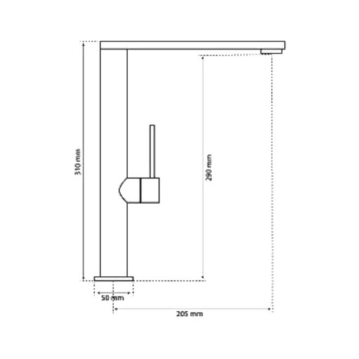 Kích thước vòi rửa bát nóng lạnh Eurogold EUF307C