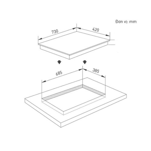 Bếp từ đôi Binova BI-1106JP lắp âm 6 Kích thước bếp từ đôi Binova BI-1106JP lắp âm