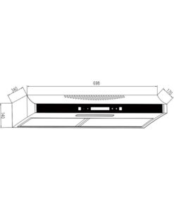 Kích thước máy hút mùi áp tường Binova BI-23-GT-07