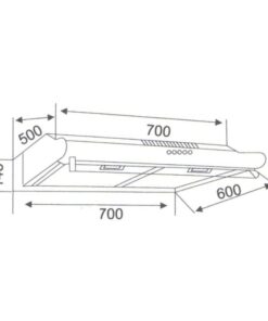 Kích thước máy hút mùi áp tường Binova BI-23-I-07