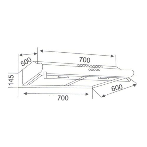 Máy hút mùi áp tường Binova BI-23-I-07 5 Kích thước máy hút mùi áp tường Binova BI-23-I-07