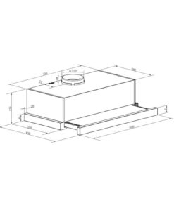 Kích thước máy hút mùi âm tủ Binova BI-28-W-06