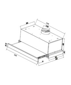 Kích thước máy hút mùi âm tủ Binova BI-26-GT-60