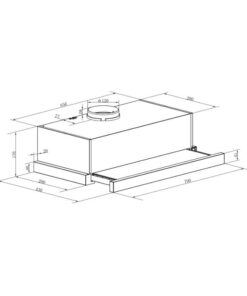 Kích thước máy hút mùi âm tủ Binova BI-28-GT-07