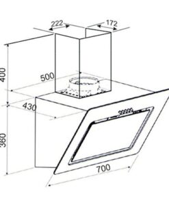 Kích thước máy hút mùi áp tường Binova BI-65-IG-07