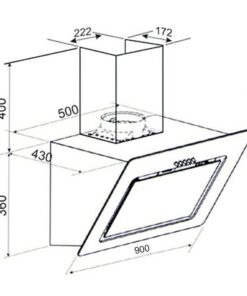 Kích thước máy hút mùi áp tường Binova BI-65-IG-09