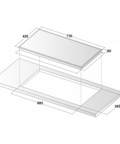 Kích thước bếp từ đôi Binova BI-202SP lắp âm