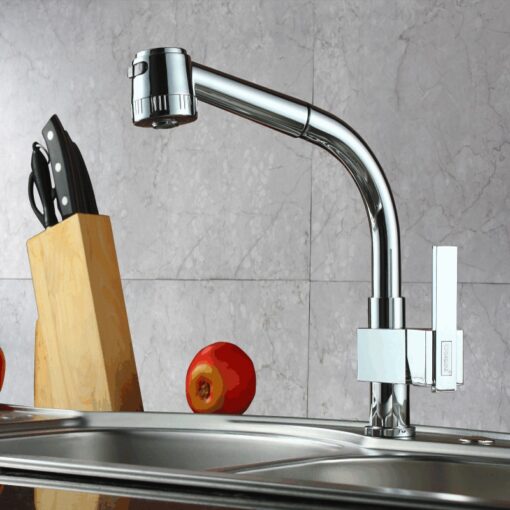 Hình ảnh vòi rửa bát nóng lạnh Gorlde 7192 có dây rút