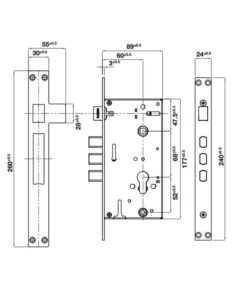 Kích thước lắp đặt khóa vân tay Hafele DL6100 912.20.582