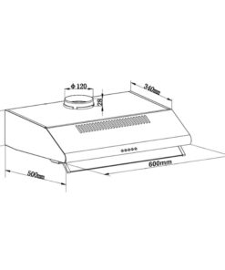 Kích thước máy hút mùi áp tường Binova BI-23-B-06