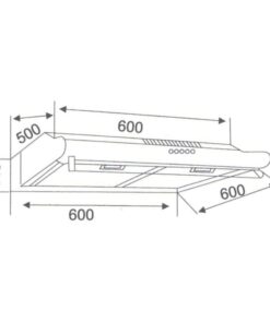 Kích thước máy hút mùi áp tường Binova BI-23-B-07