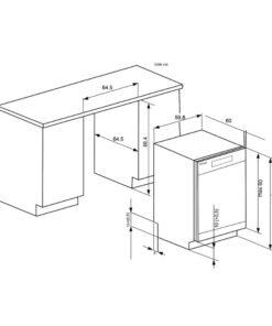 Kích thước máy rửa bát âm tủ/độc lập Binova BI-1102DWS