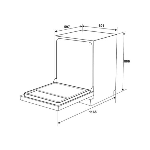 Kích thước máy rửa bát độc lập Hafele HDW-F601B 535.29.670