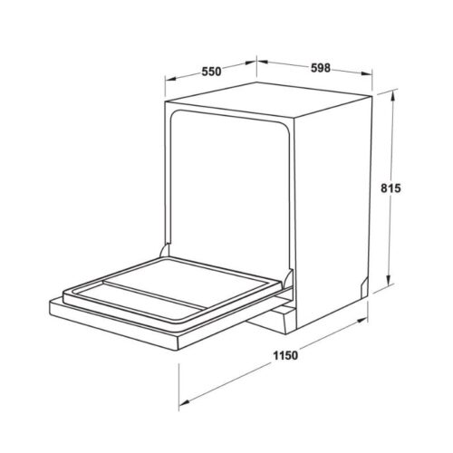 Kích thước máy rửa bát Hafele HDW-FI60AB 538.21.330