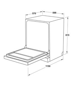 Kích thước máy rửa bát Hafele HDW-SI60AB 538.21.320