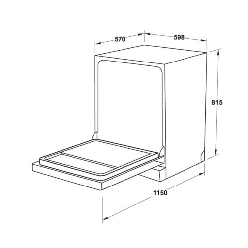 Máy rửa bát Hafele HDW-SI60AB 538.21.320 11 Kích thước máy rửa bát Hafele HDW-SI60AB 538.21.320