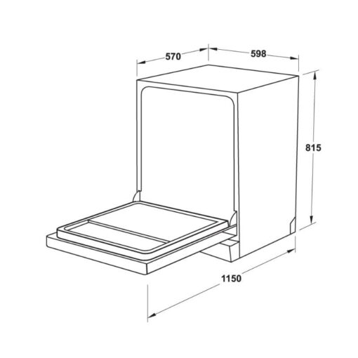 Kích thước máy rửa bát Hafele HDW-SI60AB 538.21.320