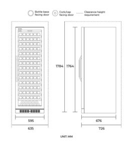 Kích thước tủ rượu vang Kadeka KSJ-168EW