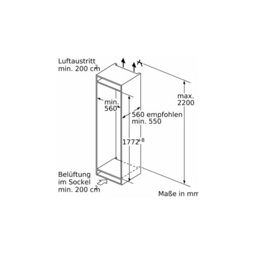 Kích thước tủ lạnh 2 cánh side by side 260 lít Bosch KIN86ADD0