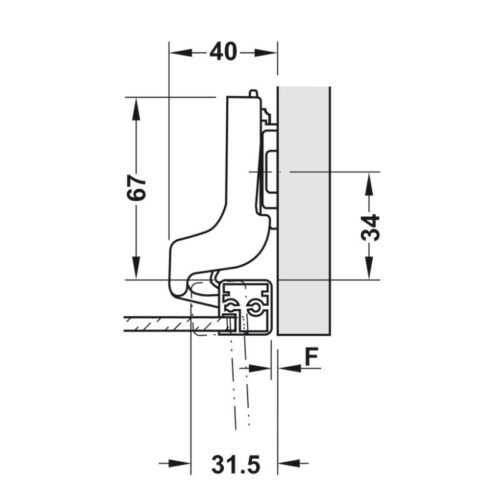 Kích thước bản Lề Metalla SM 110º Lọt Lòng Hafele 315.26.712