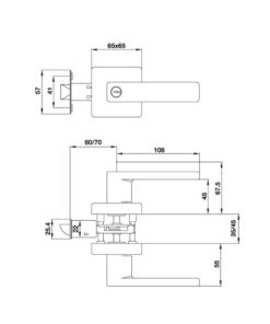 Kích thước khóa tay nắm gạt cửa WC Häfele DIY 499.63.973
