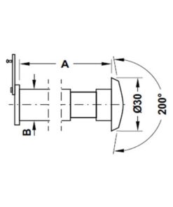Kích thước mắt thần gắn cửa góc nhìn 200º có nắp che Hafele DIY 489.70.435
