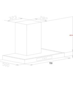 Kích thước máy hút mùi áp tường Chefs EH-R107E7G