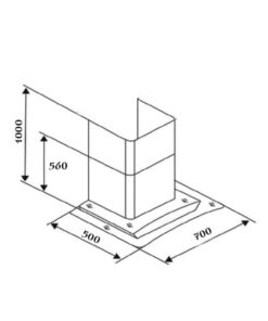 Kích thước máy hút mùi áp tường Chefs EH-R502E7T
