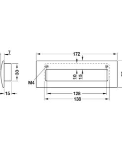 Kích thước tay nắm tủ âm 172mm Hafele 151.22.400