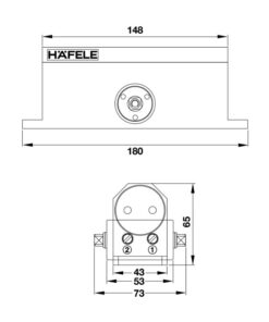 Kích thước thiết bị đóng cửa tự động 80Kg Hafele 499.30.003