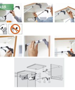 Lắp đặt tay nâng Blum cánh đôi tủ bếp 20F2200+20F3500